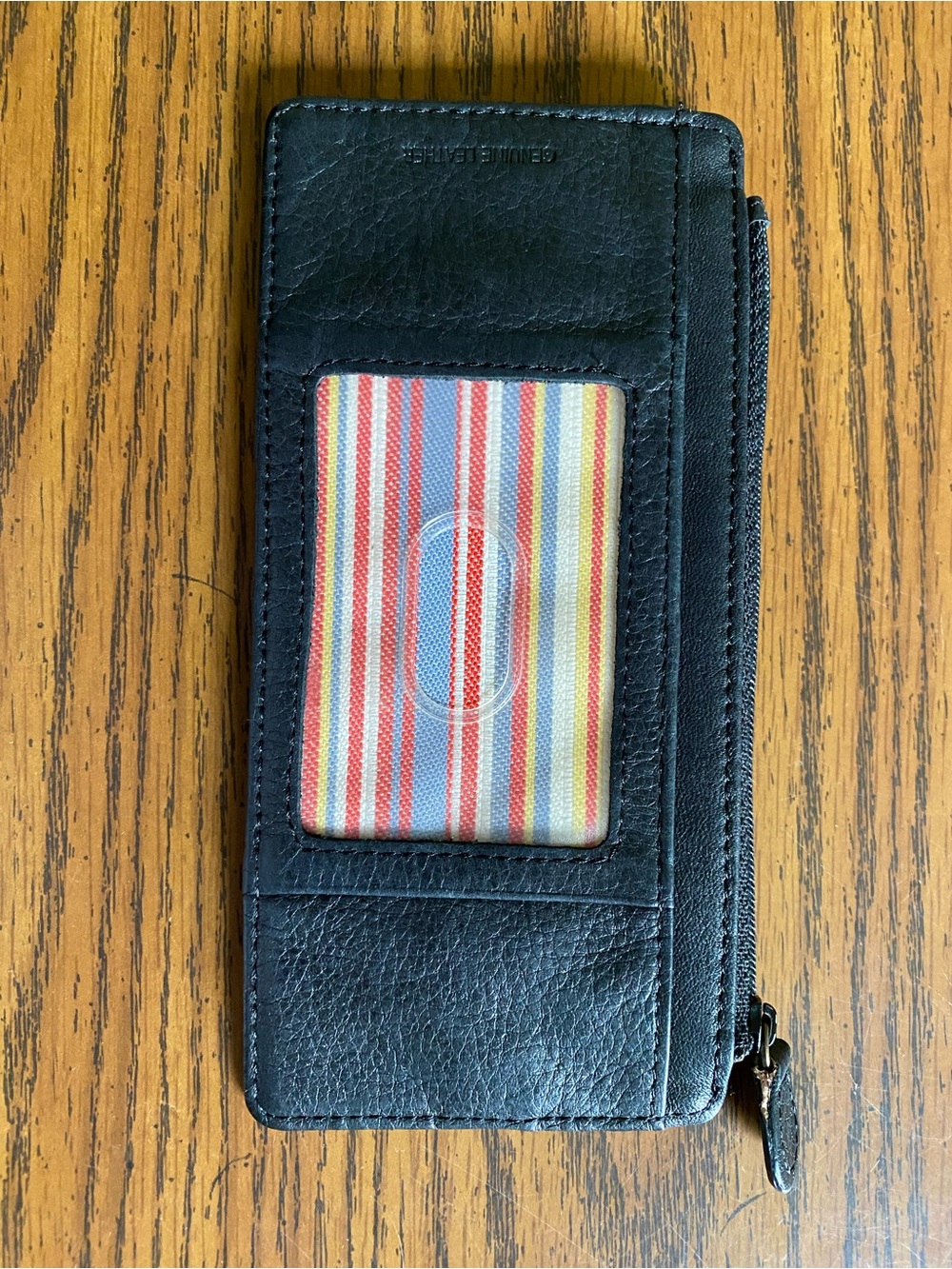 Genuine Leather Black ID Card Holder Wallet Billfold